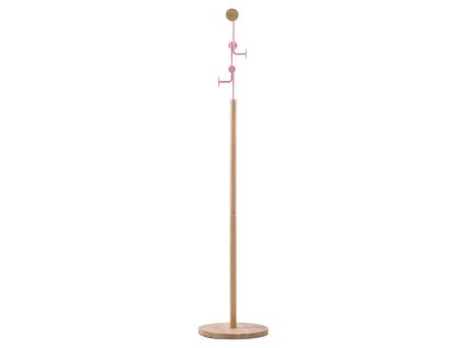Růžový dubový věšák Hook 170 cm