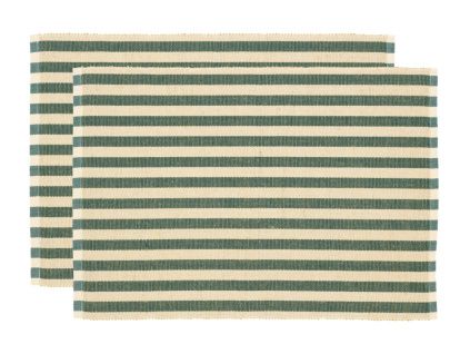 Set dvou zelených prostírání Stripe 48 x 33 cm