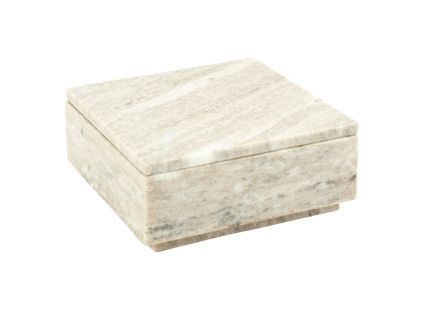 Béžový mramorový úložný box Shari 16 x 16 cm