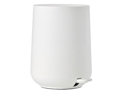 Bílý plastový pedálový odpadkový koš Nova 5 l