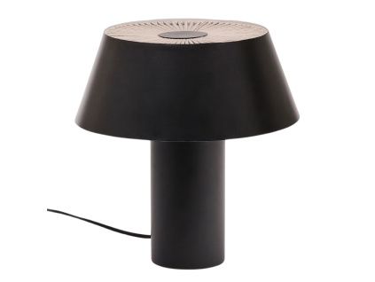 Černá kovová stolní lampa Kave Home Ancare