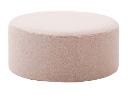 Růžový bouclé taburet Kave Home Kaeli 90 cm