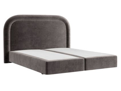 Hnědá sametová postel boxspring HAVANA 180 x 200 cm