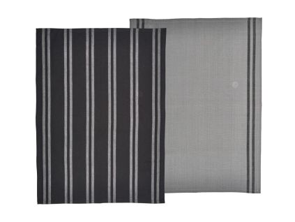 Sada dvou černých bavlněných utěrek Soft 70 x 50 cm