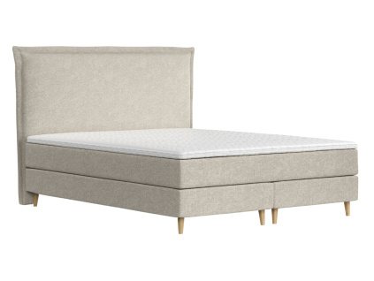 Béžová čalouněná postel boxspring CALMA 180 x 200 cm