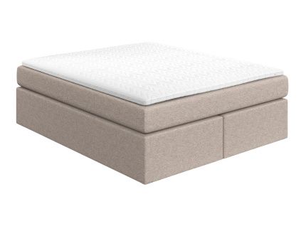 Béžová čalouněná postel boxspring CHESTNUT 140 x 200 cm