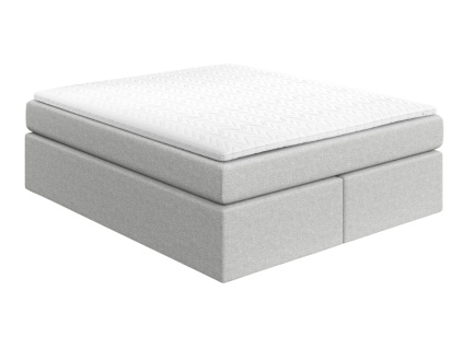 Šedo-béžová čalouněná postel boxspring CHESTNUT 160 x 200 cm