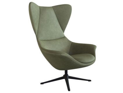 Zelené kožené lounge křeslo FLEXLUX STILO