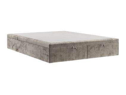 Béžová čalouněná dvoulůžková postel HICKORY 140 x 200 cm s úložným prostorem