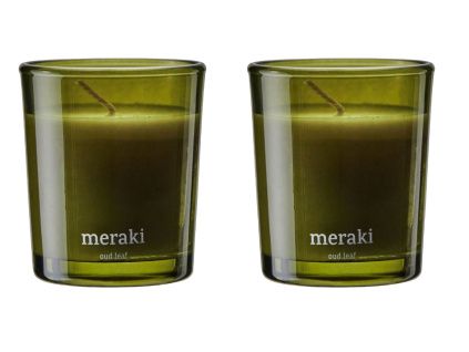 Set dvou sójových vonných svíček Meraki Oud Leaf