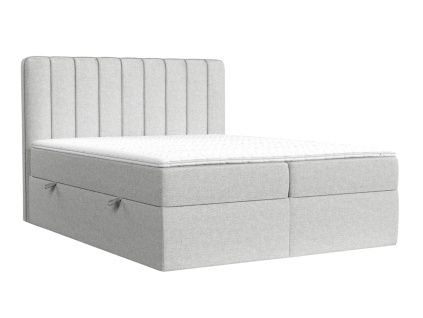 Šedobéžová čalouněná postel boxspring SKYFALL 160 x 200 cm