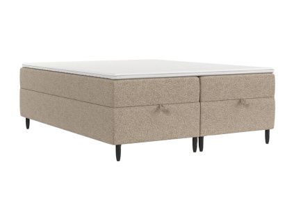 Béžová čalouněná postel boxspring KANAI 200 x 200 cm