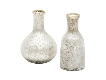 Set dvou stříbrných váz Kave Home Deila 13 cm
