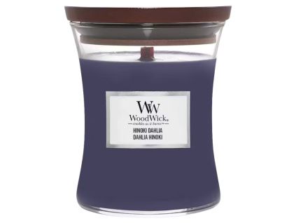Střední vonná svíčka WoodWick, Hinoki Dahlia