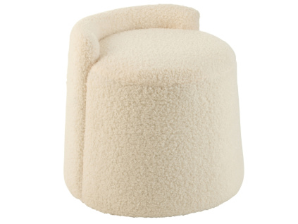 Bílá bouclé stolička J-line Balio 38 cm