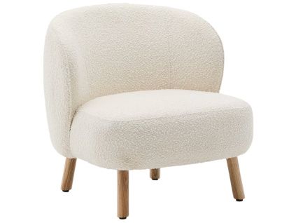 Bílé bouclé křeslo Kave Home Ulit