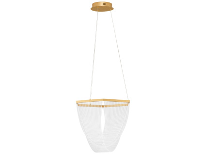 Zlaté kovové závěsné LED světlo Nova Luce Valentin 52 cm