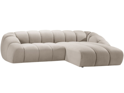 Sametová rohová pohovka Diana 334 cm, pravá