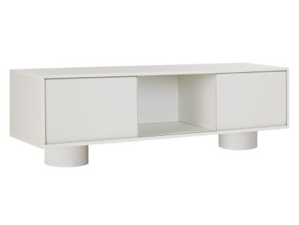 Světle šedý TV stolek Taro 160 x 42 cm