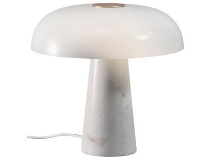 Bílá mramorová stolní lampa Glossy