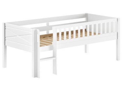 Bílá dřevěná dětská postel Vipack Scott 90 x 200 cm
