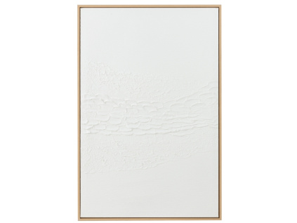 Bílý abstrakní obraz Lauwra 80 x 120 cm