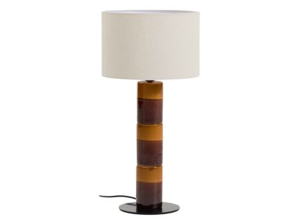 Žluto-hnědá keramická stolní lampa Mavran