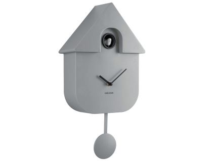 Šedé kukačkové hodiny Modern Cuckoo