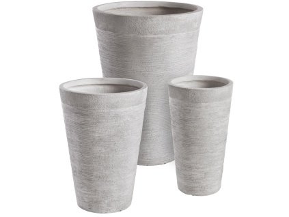 Set tří šedých květináčů Graffi 50/56/49 cm