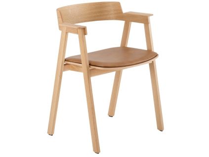Hnědá kožená jídelní židle Flip