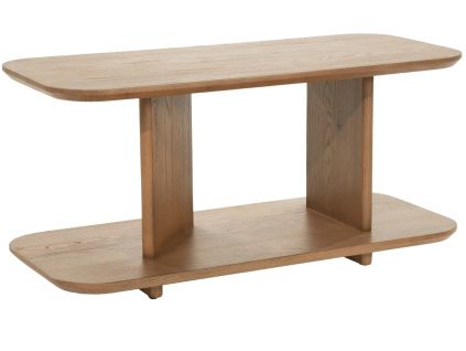 Hnědý dubový odkládací stolek Ty 90 x 40 cm
