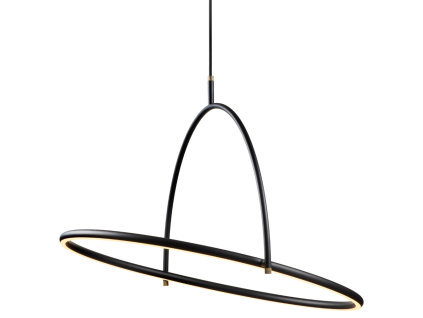 Černé kovové závěsné LED světlo Halo Design Tilt 60 cm