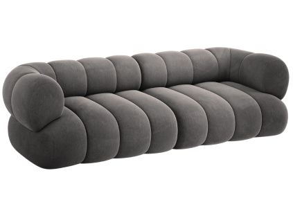 Šedá sametová čtyřmístná pohovka Cosmopolitan Design Koge 240 cm