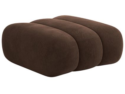Hnědá sametová podnožka Cosmopolitan Design Koge 95 x 95 cm
