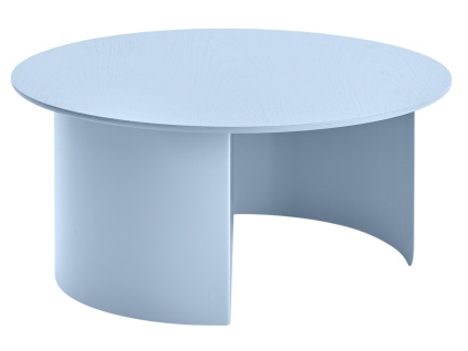 Světle modrý lakovaný konferenční stolek Plateau 75 cm