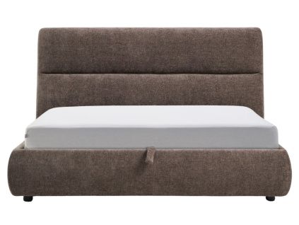 Hnědá dvoulůžková postel Kave Home Dafra 160 x 200 cm s úložným prostorem