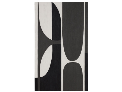 Černobílý abstraktní obraz Kave Home Onure 200 x 120 cm