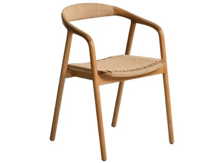 Dubová židle kave home Derile s výpletem