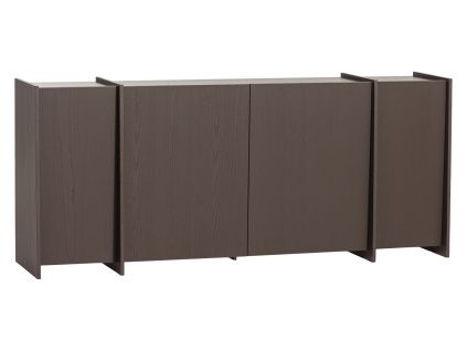 Hnědá dřevěná komoda Brock 200 x 44 cm