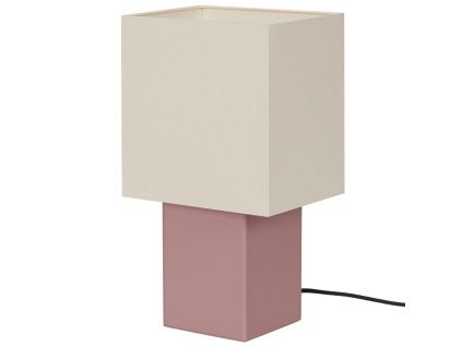 Růžová dřevěná stolní lampa Zam