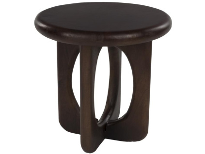 Hnědý dřevěný odkládací stolek Jani ø 40 cm