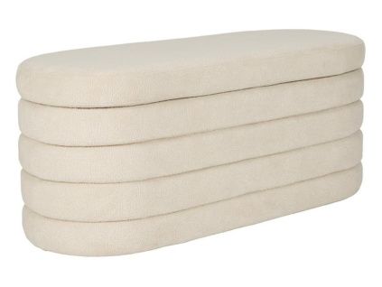 Béžová čalounená lavice Zuma 114 cm s úložným prostorem