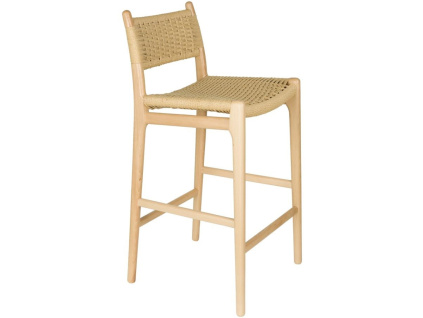Přirodní dřevěná barová židle CECILE 96 cm