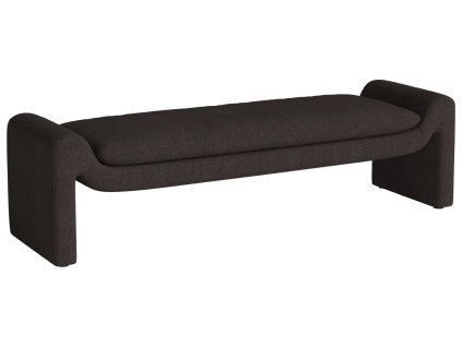 Tmavě hnědá bouclé lavice Mielo 181 cm