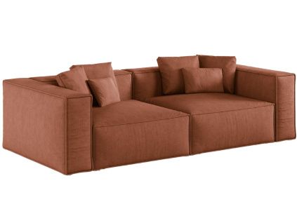 Terakotově oranžová čalouněná čtyřmístná pohovka Cosmopolitan Design Aveiro 236 cm
