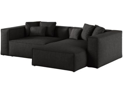 Černá čalouněná rohová pohovka Cosmopolitan Design Aveiro 254 cm, pravá