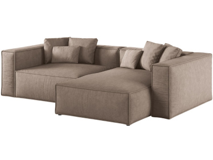 Hnědá čalouněná rohová pohovka Cosmopolitan Design Aveiro 254 cm, pravá