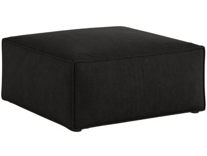 Černá čalouněná podnožka Cosmopolitan Design Aveiro 75 x 75 cm
