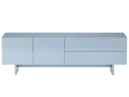 Lesklý modrý TV stolek Glam 160 x 38 cm