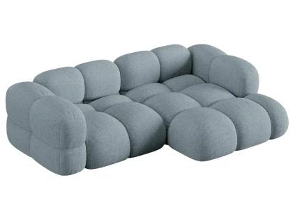 Světle modrá čalouněná rohová pohovka Cosmopolitan Design Loretto 250 cm, pravá